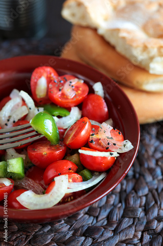 Photo: salad with tomatoes and paprika,onion salad with tomatoes and paprika,onion