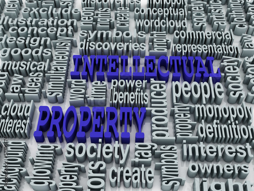 Illustration: 3d collage of Intellectual property and related words 3d collage of Intellectual property and related words