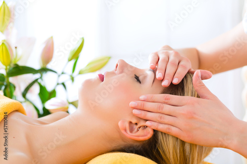 Photo: Wellness - woman getting head massage in Spa Wellness - woman getting head massage in Spa