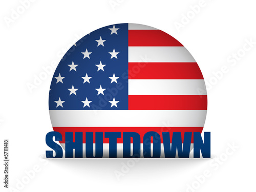 Vector: United States Shutdown Government Button United States Shutdown Government Button