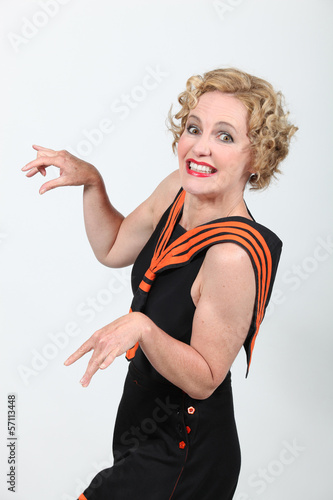 Photo: Scared woman in Fancy Dress Costume Scared woman in Fancy Dress Costume