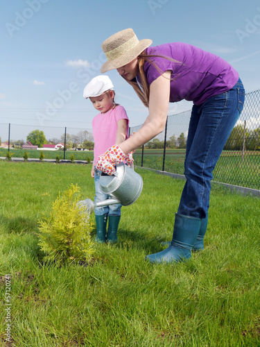 Photo: Family gardening Family gardening