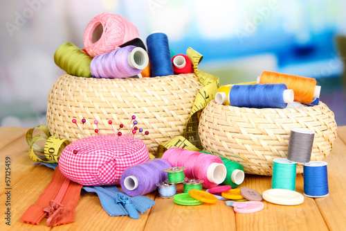 Photo: Wicker baskets with accessories for needlework Wicker baskets with accessories for needlework