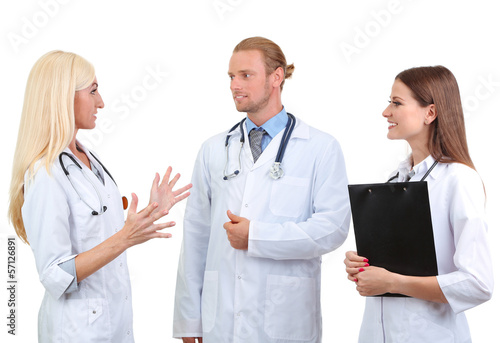Photo: Medical workers isolated on white Medical workers isolated on white