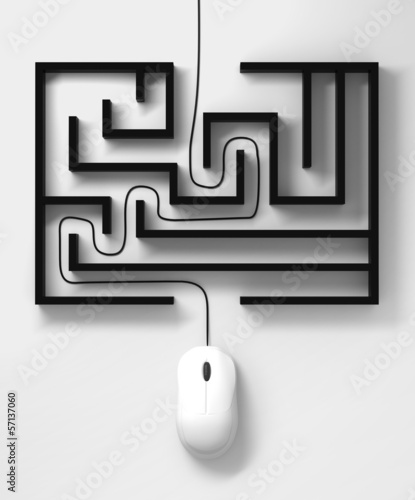 Photo: labyrinth and mouse labyrinth and mouse