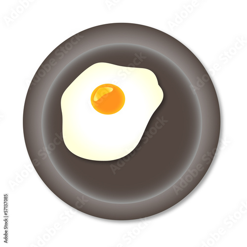 Vector: vector fried on a frying pan vector fried on a frying pan