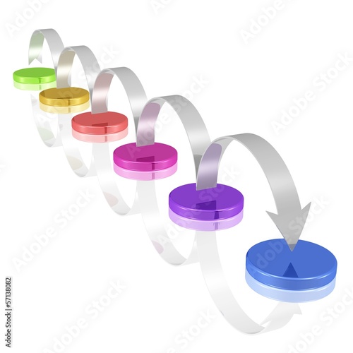Illustration: von Position zu Position springen, vorankommen von Position zu Position springen, vorankommen