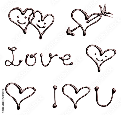 Photo: chocolate letters heart love valentine day chocolate letters heart love valentine day