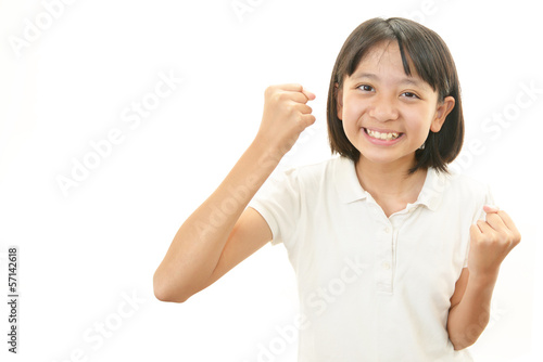 Photo: ガッツポーズの女の子 ガッツポーズの女の子