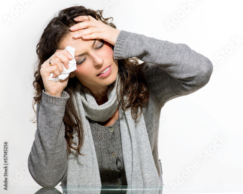 Photo: Sick Woman. Flu. Woman Caught Cold Sick Woman. Flu. Woman Caught Cold
