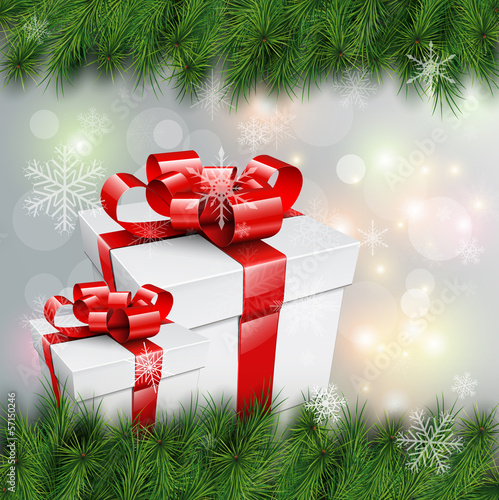 Vector: Christmas background with gift boxes. Christmas background with gift boxes.