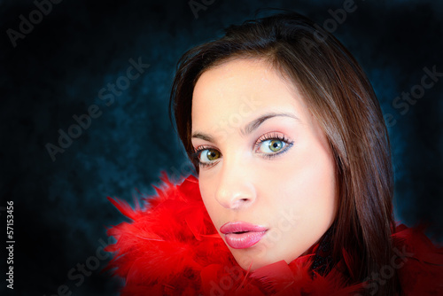 Photo: red boa girl red boa girl