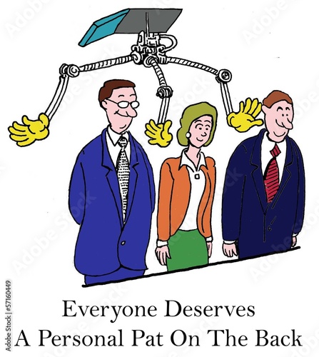 Illustration: A personal pat on the back from boss A personal pat on the back from boss