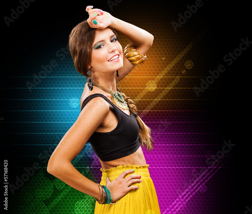 Photo: Colorful fashion woman portrait Colorful fashion woman portrait