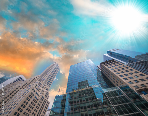 Photo: Hi-Rise Skyscrapers with sunset sky Hi-Rise Skyscrapers with sunset sky