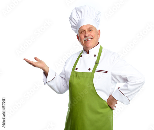 Photo: Chef inviting at restaurant. Chef inviting at restaurant.