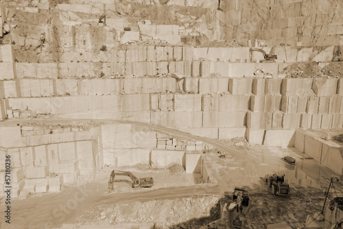 Photo: Thassos white marble quarry sepia Thassos white marble quarry sepia