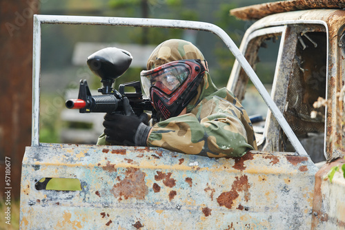 Photo: paintball player paintball player