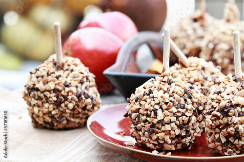Photo: Chocolate Chip and Nut Covered Carmel Apples Chocolate Chip and Nut Covered Carmel Apples
