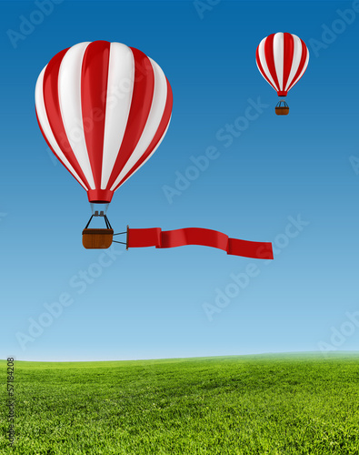 Illustration: 3d colorful hot air balloon 3d colorful hot air balloon