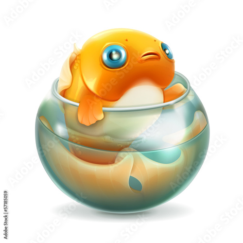 Vector: Goldfish in aquarium Goldfish in aquarium