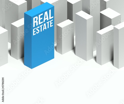 Illustration: 3d real estate conceptual model of city 3d real estate conceptual model of city