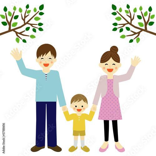 Illustration: 散歩する親子 / parent and child 散歩する親子 / parent and child