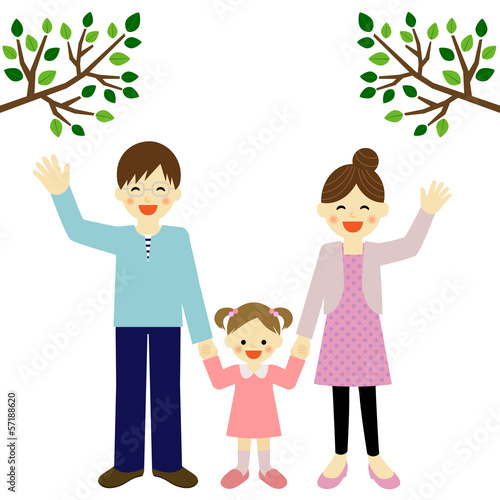 Illustration: 散歩する親子 / parent and child 散歩する親子 / parent and child