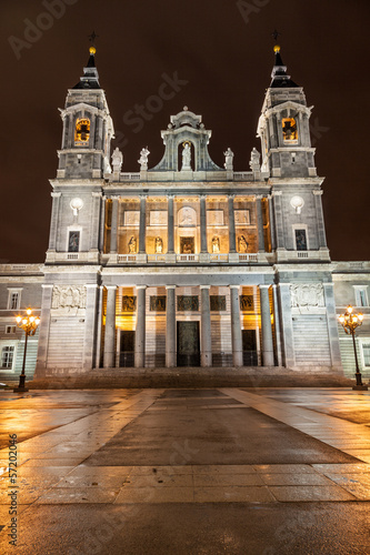 Photo: Santa Maria la Real de La Almudena in Madrid at night Santa Maria la Real de La Almudena in Madrid at night
