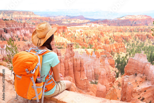 Photo: Hiker woman in Bryce Canyon hiking Hiker woman in Bryce Canyon hiking