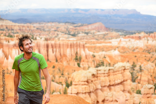 Photo: Hiker - man hiking in Bryce Canyon Hiker - man hiking in Bryce Canyon