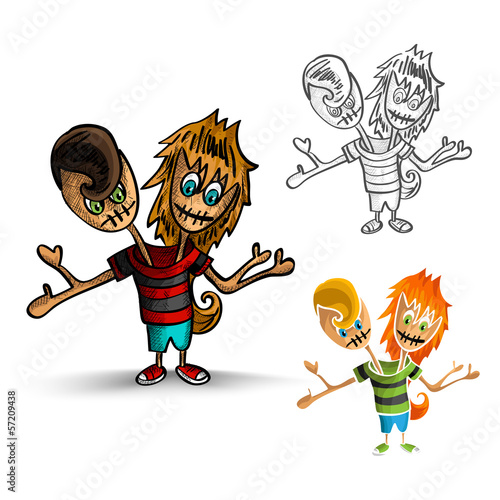 Vector: Halloween monsters spooky zombies isolated set. Halloween monsters spooky zombies isolated set.
