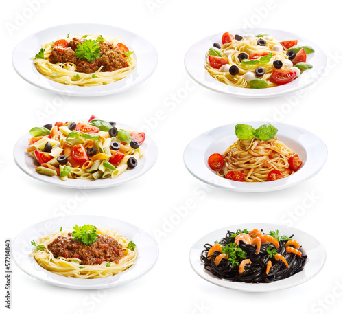 Photo: set with different pasta and spaghetti set with different pasta and spaghetti
