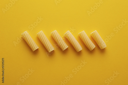 Photo: Traditional raw rigatoni pasta Traditional raw rigatoni pasta