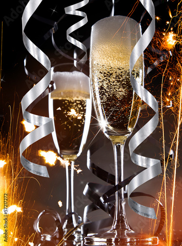 Photo: Pair of champagne flutes Pair of champagne flutes