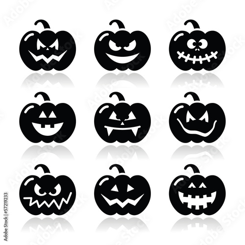 Vector: Halloween pumkin vector icons set Halloween pumkin vector icons set