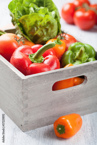 Photo: various fresh vegetable in box various fresh vegetable in box