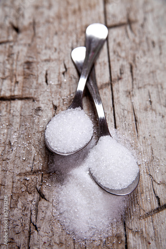 Photo: sugar in two spoons sugar in two spoons