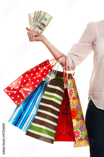 Photo: Frau mit Einkaufstaschen beim Shopping Frau mit Einkaufstaschen beim Shopping