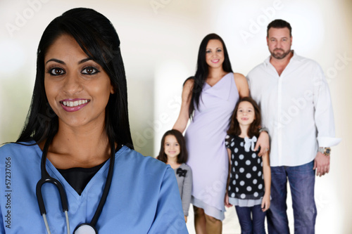 Photo: Nurse With Family Nurse With Family