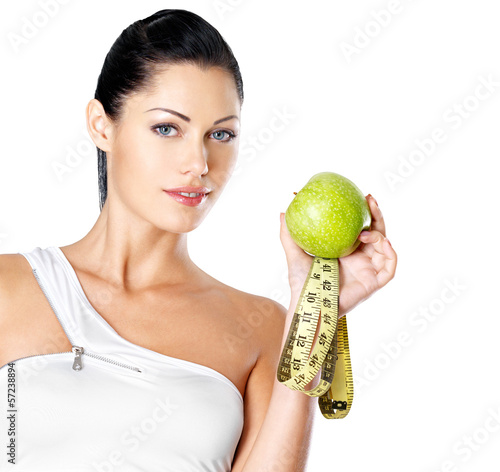 Photo: healthy woman with apple healthy woman with apple