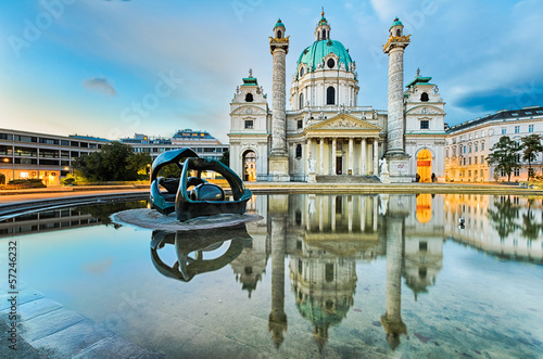 Photo: Karlskirche in Vienna, Austria at sunrise Karlskirche in Vienna, Austria at sunrise