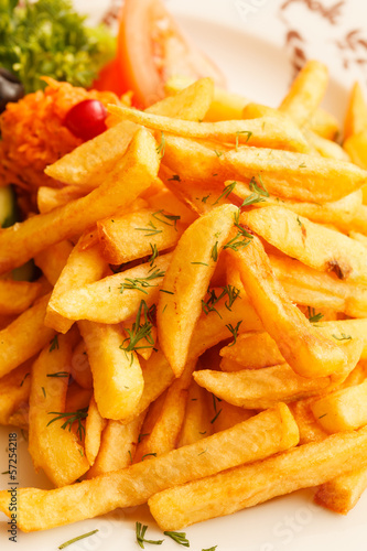 Photo: French fries with vegetables French fries with vegetables
