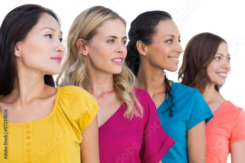 Photo: Cheerful models posing and looking away Cheerful models posing and looking away