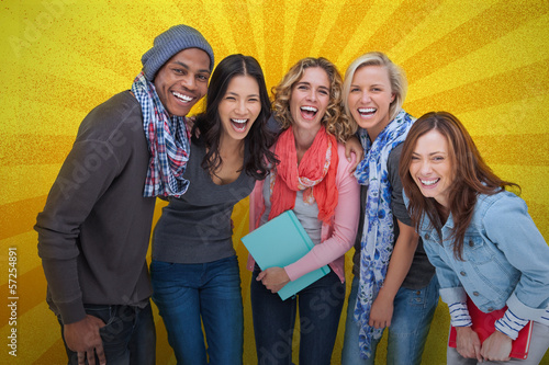 Photo: Cheerful group of friends posing together Cheerful group of friends posing together