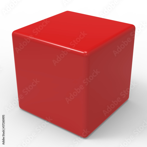 Illustration: Blank Red Dice Shows Copyspace Cube Or Box Blank Red Dice Shows Copyspace Cube Or Box