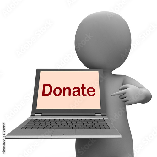 Illustration: Donate Laptop Shows Contribute Donations And Fundraising Donate Laptop Shows Contribute Donations And Fundraising