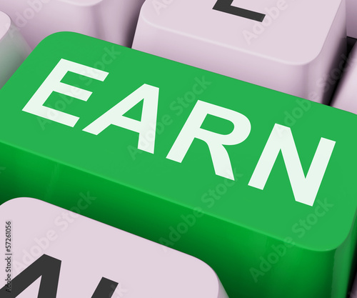 Illustration: Earn Key Shows Earning Or Getting Work Online Earn Key Shows Earning Or Getting Work Online
