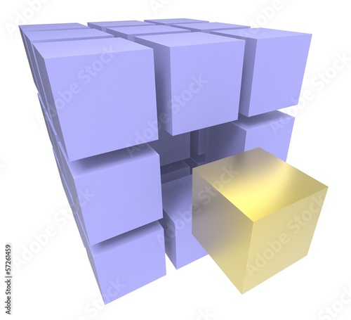 Illustration: Individual Block Meaning Different Or Outsider Individual Block Meaning Different Or Outsider