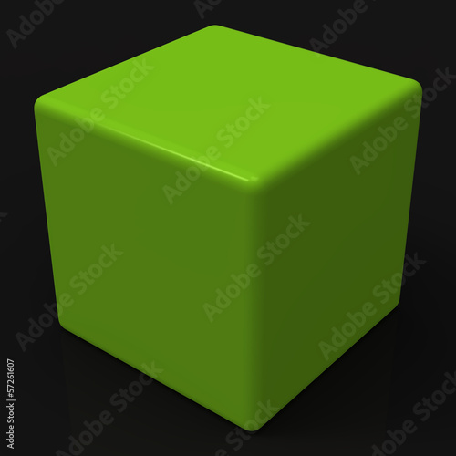 Illustration: Blank Green Dice Shows Copyspace Cube Or Box Blank Green Dice Shows Copyspace Cube Or Box